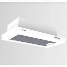Trendexa Bari Beyaz Modern Ankastre Davlumbaz; Paslanmaz Çelik, Duvar Tipi, LED Aydınlatmalı, 60 cm Genişlik