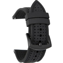 Trendexa Saat, 18 Mm-20 Mm-22 Mm-24 mm Saatlerle Uyumlu Spor Tasarım Premium Silikon Kordonu Kayışı S26B-SIYAH