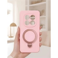 TechnoCase Redmi Note 15 Pro 5g Ile Uyumlu 360 Derece Dönebilen Kalın Metal Magsafe Halka Stantlı Içi Kadife Korumalı Ultra Lüx Premium Silikon Kılıf