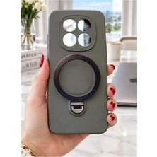TechnoCase Redmi Note 15 Pro 5g Ile Uyumlu 360 Derece Dönebilen Kalın Metal Magsafe Halka Stantlı Içi Kadife Korumalı Ultra Lüx Premium Silikon Kılıf