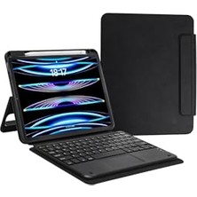Trendexa iPad Pro 11 2024 ile Uyumlu Asma Border Bağlantılı Standlı Klavyeli Tablet Kılıfı - Siyah