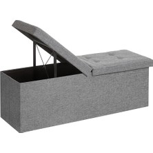 Trendexa Depolama Alanlı Tabure; 110 x 38 x 38 Cm, 300 Kg'a Kadar Dayanıklı, Açık Gri LSF71G