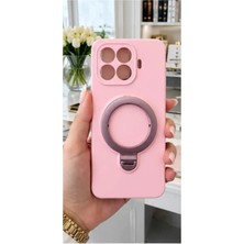 TechnoCase Mi 15 T Pro Ile Uyumlu 360 Derece Dönebilen Kalın Metal Magsafe Halka Stantlı Içi Kadife Korumalı Ultra Lüx Premium Silikon Kılıf