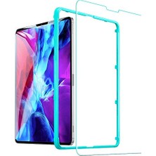 Trendexa iPad Pro 12,9 Inç (2021/2020/2018) Uyumlu Kolay Kurulum Çerçeveli, Çizilmeye Dayanıklı 9h Hd Şeffaf Premium Temperli Cam Ekran Koruyucu, 1 Paket