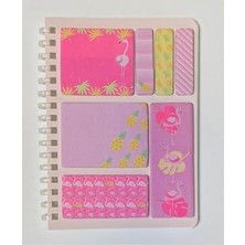 Trendexa A6 Spiralli Bloknot + Index (Pp) + Yapışkanlı Not Kağıdı Set Flamingo Temalı