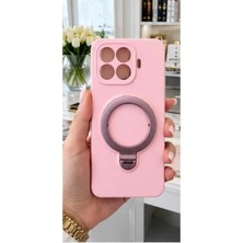 TechnoCase Mi 17T Pro Ile Uyumlu 360 Derece Dönebilen Kalın Metal Magsafe Halka Stantlı Içi Kadife Korumalı Ultra Lüx Premium Silikon Kılıf