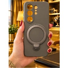 TechnoCase Tecno Camon 50 Pro 4g Ile Uyumlu 360 Derece Dönebilen Kalın Metal Magsafe Halka Stantlı Içi Kadife Korumalı Ultra Lüx Premium Silikon Kılıf