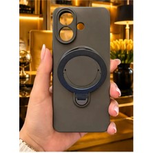 TechnoCase Poco X8 Pro Ile Uyumlu 360 Derece Dönebilen Kalın Metal Magsafe Halka Stantlı Içi Kadife Korumalı Ultra Lüx Premium Silikon Kılıf