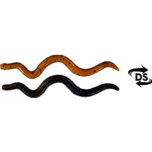 Effe Twitch Worm Garlic HG35 80MM 15LI Silikon Sahte Yem - Orange / Black