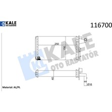 Kalorifer Radyatörü Fıat Tempra 95>01 Tipo 95>01 Alfa Romeo 145 95>01 146 94>01 155 92>97 250×158X42 Kale Radyatör 7754065/ 7582699/ 7754068