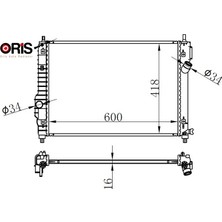 Oris Radyator Brazing mt 600×418X16 Kalos/ Aveo 1.2i/1.6i 05 Orıs 95227751/ 95227749