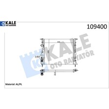 Radyatör Clıo Iı-Logan 04 Kng 01 Mgn 96 1.4-1.61.5d-1.9 Klimasız Mek 430X377.5X23 2 Sıra Al Pl Kale Radyatör 7700838134/ 7700836301/ 7700436693