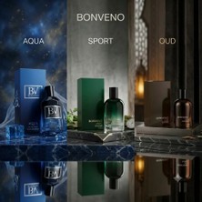 Bonveno Aqua Mavi + Sport Yeşil + Oud Kahverengi Edp 100 ml Erkek Parfüm ( 3 Adet )