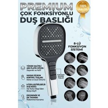 Banyonatural Yüksek Basınçlı Duş Başlığı - Krom Renk 6 Fonksiyonlu Piyano Tuşlu Su Tasarruflu El Duşu