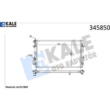 Radyatör A1-Ibıza V-Polo 1.2-1.4-1.6 09 > Mek 652×398X26 Al/pl/brz Kale Radyatör 6R0121253D/ 6R0121253H