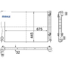 Radyatör Audı A6 2.0tfsı-2.0tdı 05-11 Otomatik 675×445X32 Mahle 4F0121251R/ 4F0121251AE