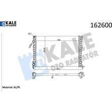 Radyatör Lgn 97-01 -Espace Iıı 99-02 1.6-1.8-2.0-1.9d Klimasız Mek 635X425X18 2 Sıra Al Pl Kale Radyatör 7701045345/ 7701045410/ 7701049754