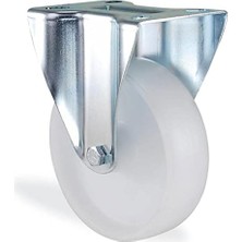 Trendexa 200X50 mm Beyaz Poliamid Sabit Tablalı Ağır Yük Tekeri, Burçlu