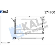 Motor Su Radyatoru Connect 1.8tdcı 75PS 90PS 110PS 02 Klımalı 2 Sıra Al Pl Kale Radyatör 4T168005GA/ 8T168005BB/ 1365996