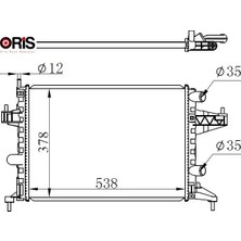 Oris Radyatör Corsa C-Combo-Tıgra 1.0-1.2-1.2 16V-1.4-1.4 16V Ac Klimasız Mek 545X359X23 1300236-9201955- Orıs 95513834/ 1300334/ 1300250/ 93173379