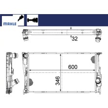 Motor Su Radyatoru Bmw N47 N54 N55 M47 E81 E82 E87 E88 E90 E91 E92 E93 E84 E89 Manuel Sanzıman Mahle 17117788903