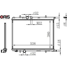 Oris Radyatör Brazing Kalın Tip Peugeot 206 1.6i-1.4hdı 98 > 380×538X26 Mek. Orıs 9835996080/ 1331.LS/ 1330.N7/ 1330.F4