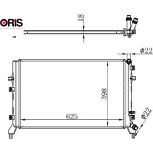 Oris Radyatör Brazing Golf Vı 09>jetta 07>octavıa 08>superb 08>1.12TSI-1.4TSI Ac Klimasız Mek 625×408X Orıs 1K0121251BN