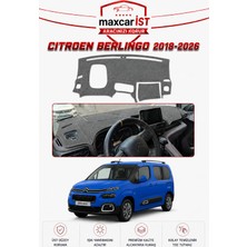 MaxcarİST Citroen Berlingo (2018-2026) Elegance Serisi Uyumlu Torpido Koruma Örtüsü/kılıfı Gri