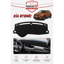 MaxcarİST Kia Stonic Elegance Serisi Uyumlu Torpido Koruma Örtüsü/kılıfı Siyah