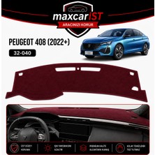 MaxcarİST Peugeot 408 Elegance Serisi Uyumlu Torpido Koruma Örtüsü/kılıfı Bordo