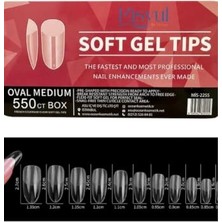 Trendexa Soft Gel Tips Oval Medium, 550'LI Protez Tırnak Clear