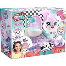 Trendexa Airbrush Plush; Hair'iffic Kuaför Salonu, Kumaş Hayvan Boyama, Yıkama ve Şekillendirme, Elektronik Airbrush Saç Kurutma Makinesi, 20 Aksesuar + Sprey Şişesi, 6 Yaşından Itibaren