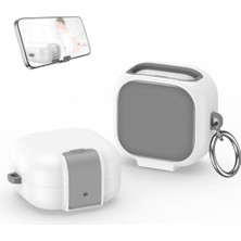 Trendexa Samsung Galaxy Buds 4 Pro/buds 4 Uyumlu Standlı Kilitli Tpu Mat Kulaklık Kılıfı Beyaz