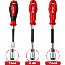 Vip-tec Lokma Tornavida Seti Bükülebilir Esnek Set 6-8-10 mm Lokma Uçlu Tornavida Süper Kaliteli