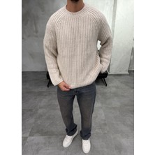 Difransel Jeans Boxy Fit Dokulu Uzun Kol Taş Kazak