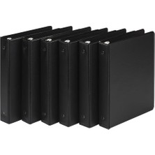 Trendexa Economy 3 Halkalı Mini Bağlayıcı, 5/8 Inç Yuvarlak Halka, 100 Yaprak Tutar, Siyah, 6'lı Paket (MP32300)