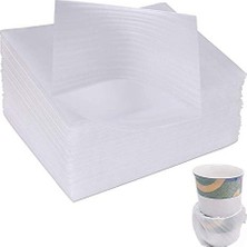 Trendexa 50 Adet Köpük Sargı Torba; Köpük Sargı Levhaları, Kalınlaştırılmış Su Geçirmez Epe Darbeye Dayanıklı Köpük Paketleme Çantası Sofra Takımı, Bardak, Porselen, Tabak, Vazo, Bardaklar (Beyaz)