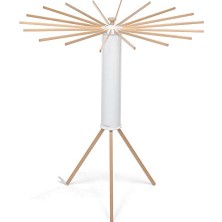 Trendexa Ahtapot Çamaşır Askısı, Alüminyum/pvc/ahşap Kayın, Beyaz, 112 x 112 x 121 Cm, Reggiera Doğal Renk