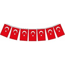 Trendexa Vatan Bayrak Türk Bayrağı Ipe Dizili Kağıt Ipli Şerit Bayrak 13X8 cm 25'li Şerit
