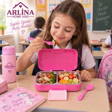 Arlina Home Kids 304 Paslanmaz Çelik 4 Bölmeli Unicorn Model Beslenme Kutusu 1030 ml