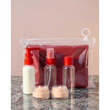 5 Parça Kozmetik Dolum Şişesi Seti Seyahat Tipi Sızdırmaz Bakım Kabı
