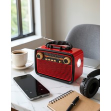Teknodayım Nostaljik Radyo Bluetooth Bağlantılı Müzik Kutusu Ahşap