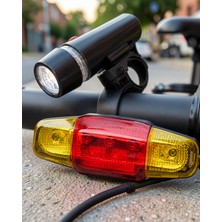 Astraltech Bisiklet Emniyet Işığı Seti Güçlü LED Ön Far Arka Stop Lambası