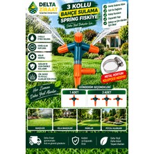 Delta Ziraat 3 Kollu Bahçe Sulama Spring Fıskiye – Çim ve Bahçe Sulama Aparatı – Metal Hortum Kelepçesi
