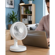 Teknodayım Kompakt Mini Fan Otomatik Salınımlı Sessiz Masaüstü Vantilatör