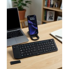Bluetooth Katlanabilir Klavye Usb-C Şarjlı 3 Cihaz Bağlantılı Taşınabilir Klavye