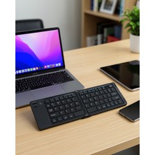 Katlanabilir Bluetooth Klavye 3 Cihaz Bağlantılı Kablosuz Taşınabilir Klavye