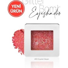 Trendexa Glitter Bomb Eyeshadow 05 Scarlet Gleam, Yoğun Pigmentli Tekli Far