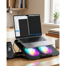 Astraltech Notebook Soğutucu Stand Rgb Aydınlatmalı Iki Fanlı Laptop Altlığı