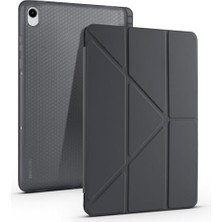 Trendexa Galaxy Tab S11 Uyumlu Siyah Üç Katlı Kılıf, Kalem Bölmeli ve Standlı